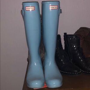 Sky blue hunter boots